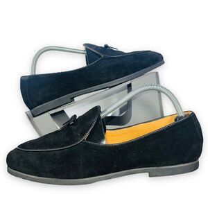 Journey West Bow Slip-on Loafers Black Suede JW008 Women's 8